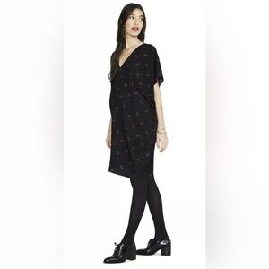 Hatch Maternity Women’s THE SLOUCH DRESS Black Woodland Floral size P